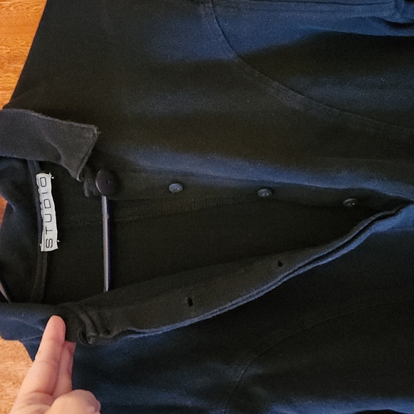 💯80's Vintage Black Pull-Over Collared Top - Picture 9 of 9